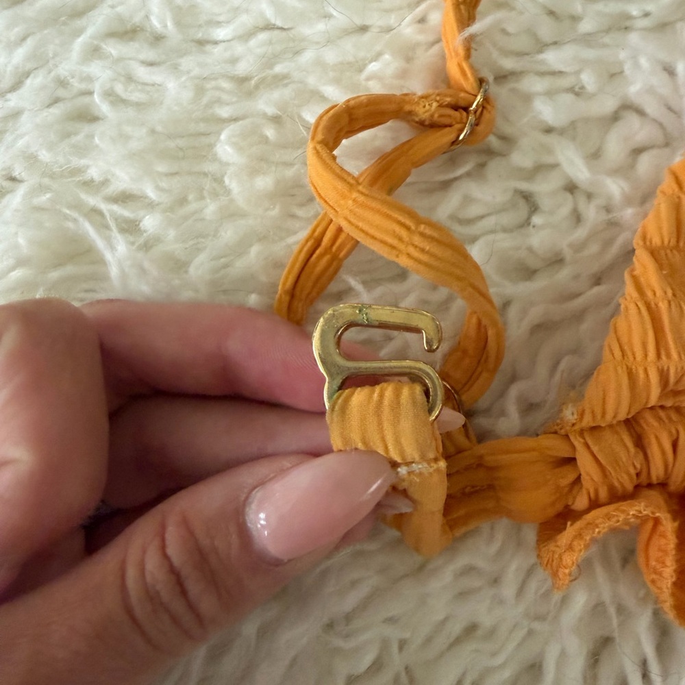 Montce Orange Ruffle Triangle Bikini Set - Picture 8 of 10